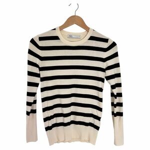 Zara Black and White Striped Sweater
